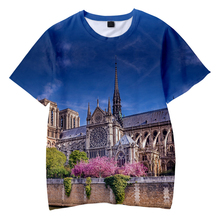 Notre dame de paris 3d impresso crianças t-shirts moda verão manga curta t camisas 2019 venda quente streetwear crianças t camisas 2024 - compre barato