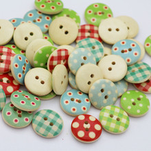 50Pcs 2 Holes Wooden Buttons Sewing Buttons Craft Scrapbooking Clothing Accessories 15mm Apparel Sewing Fabric Round Button 2024 - buy cheap