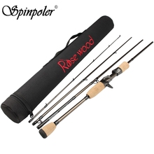 Spinpoler Portable Journey 1.98m 4 Section M Power Lure Fishing Rod Carbon Fiber Travel Rod with Premium Cork Handle 2024 - buy cheap