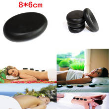5pcs 6x8cm Black Hot Natural Lava Basalt Rock Energy Oval Toe Face Spa Stone Massage Body Therapy pain relief muscle relaxation 2024 - buy cheap