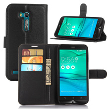 ZB551KL-Funda de cuero con patrón Lichee para ASUS ZenFone GO (ZB551KL), cubierta negra, ZB 551KL 2024 - compra barato