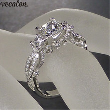 Choucong-anillo de bodas Vintage para mujer, Plata de Ley 925, tres piedras AAAAA cz, sortijas de compromiso, joyería para dedos 2024 - compra barato
