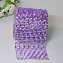 Purple 5 10 Yards Send Wedding Decorations Diamond Mesh Trim Wrap Tulle Roll Sparkle Rhinestone Crystal Bling Cake Ribbon 2024 - buy cheap