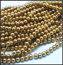 Golden Glass beads Glass pearl beads accessories jewelry findings round shape size 4mm 6mm 8mm 10mm 12mm 2024 - buy cheap