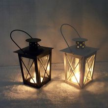 Черный/белый романтичный романтический подсвечник ретро подвесной фонарь лампа Декор для дома на ужин 2024 - купить недорого