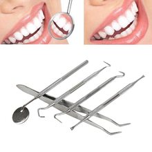 5pcs Probe Tooth Care Kit Instrument Tweezer Hoe Sickle Scaler Dental Mirror Stainless Steel Dental Dentist Prepared Tool Set 2024 - buy cheap