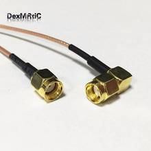 New RP-SMA Male Plug Right Angle  Switch RP-SMA Plug female pin RG178 cable Adapter Wholesale 15CM 6" 2024 - buy cheap