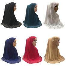 Мусульманский Хиджаб Амира, шарф, женский платок, исламский тюрбан, горный хрусталь, мгновенный головной платок, полное покрытие шеи, молитва, шляпа, арабский головной убор 2024 - купить недорого