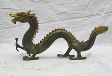 Estátua de decoração de dragão bronze e cobre dourado, feng shui, estatueta chinesa 2024 - compre barato