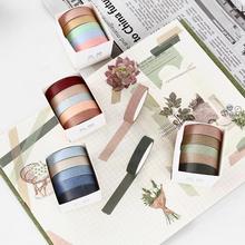 5 pcs/lot Warm Rainbow Masking Washi Tape Set Crafts and Scrapbooking Paper Decor Japanese Stationery Office Supplies 2024 - buy cheap