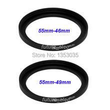 2 x  55mm to 46mm 49mm 55mm-46mm-49mm 55 46 49 mm Metal Step-Up Step Up Ring Camera Lens Filter Stepping Adapter Hood Holder Cap 2024 - buy cheap