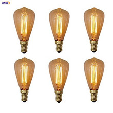 Bombilla de luz Edison IWHD E14, lámpara Vintage de 40W y 220V, ampolla Industrial decorativa, Retro, C35, T45 2024 - compra barato