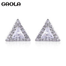 Pendientes triangulares de circonita cúbica Simple nuevo diseño GAOLA joyería de boda glase9177 2024 - compra barato