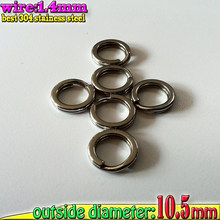 Alambre de anillos divididos para pesca, 1,4mm * OD10.5mm 1000 uds, acero inoxidable 304 de alta calidad, fortalece la dureza 2024 - compra barato