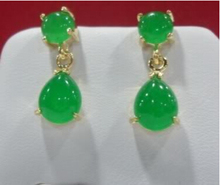 Free shipping >>>>>>Natural green Chalcedony Drop sway earring AAA 2024 - buy cheap