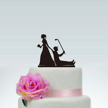 Топпер для свадебного торта под заказ, спортивный Топпер для свадебного торта, акриловый Серебряный Блестящий Топпер для торта для влюбленных, для игры в гольф, для невесты и жениха 2024 - купить недорого