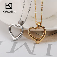 Kalen-MINI collares con colgante de corazón para enamorados románticos, para mujeres y hombres, collar de acero inoxidable de Color dorado, joyería Unisex, regalos 2024 - compra barato