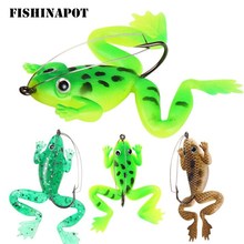FISHINAPOT 4Pcs/lot set Frog Rubber Soft Bait 60mm 5.2g Fishing Lures 3 Colors with Hook CrankBait Bass Carp Fishing Tackle 2024 - buy cheap