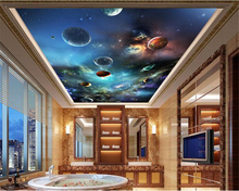 beibehang Advanced decorative painting wall paper cosmos solar system ceiling papel de parede 3d wallpaper background tapety 2024 - buy cheap