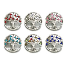 Wholesale Tree metal Rhinestone Snap Buttons w187 Diy Jewelry fit 18mm Snap button Necklaces/Bracelets for women Findings 2024 - buy cheap
