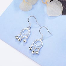 KOFSAC New Fashion 925 Sterling Silver Earrings For Women Wedding Creative Double Round Small Ball Earring Ear Hook Jewelry Gift 2024 - buy cheap