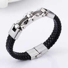 New personality bracelet men punk retro leather bracelet fashion jewelry leather accessories wholesale 2024 - buy cheap