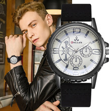 2019 relogio masculino Fashion watches men Quartz Watch Leather Band Clock Blue Ray Glass Wristwatch Clock bracelet reloj hombre 2024 - buy cheap