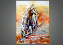 High Quality Handmade Running Horse Oil Painting Bulk Canvas Paintings for Home Decor Modern Horse Animals Wall Picture 2024 - buy cheap