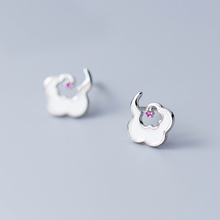 MloveAcc White Enamel Cloud Shape Earrings for Women Fashion 925 Sterling Silver Earrings Jewelry Gift 2024 - buy cheap