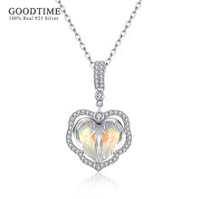 925 Sterling Silver Sparkling Heart Crystal Pendants Necklaces For Women Elegant Jewellery S925 Silver Necklaces Jewelry Gifts 2024 - buy cheap