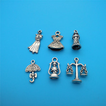 Vintage Silver Mixed Clothes And Umbrellas Lantern Charms Pendants For Jewelry Making Bracelets Necklace Crafts Accessories Z105 2024 - buy cheap