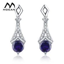 MDEAN White Gold Color Drop Earrings for Women Engagement blue AAA Zircon Pendientes Mujer Moda Jewelry Boucle D'oreille A132 2024 - buy cheap