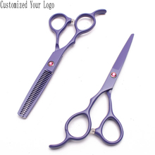 Left-Hand 5.5" 6" Violet Engraving Logo Stainless Dogs Grooming Scissors Cutting Scissors Thinning Shears Pets Shears Set C8001 2024 - buy cheap