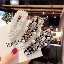 Fashion Pearl Rhinestone Hairpin Hair Side Clips BB Clip Temperament Girls Headwear Duckbill Clips Hair Styling Accessories 2024 - buy cheap