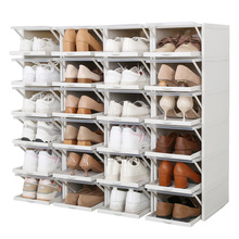 Para a mulher sapatos de plástico puxar sapato caixa de armazenamento recipiente caixa transparente empilhável sapatos caixas gabinete organizador flip gaveta 2024 - compre barato