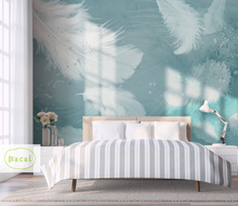 Bacal Custom Any Size 3D Nordic Green Feather Mural Modern Abstract Art Wallpaper Wall Fresco Living Room Bedroom Wall paper 2024 - compre barato