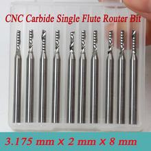 10pcs 3.175*2.0*8mm One Flute CNC Milling Tool Engraving Cutters Wood Carving Bits Drill Blade for Cutting MDF, Acrylic 2024 - buy cheap