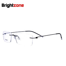 2019 New Fashion Titanium Myopia Rimless Glasses Memory Square Eyeglasses Optical Frame Eyewear Men Women Brand Brightzone 2024 - buy cheap