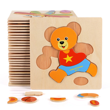 Baby Wooden Puzzles Toys Cute Cartoon Animal Intelligence Board Tangram Shape Jigsaw Toddler Early Educational Toys For Children 2024 - buy cheap