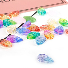 10pcs/lot new 18*11mm glass leaves beads connectors for diy earrings hairpin jewelry making handmade accessories materials 2024 - buy cheap