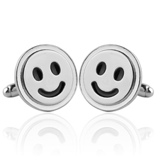 Smiley Symbol Cufflinks Silver Plated Smile Sign Cufflinks Men And Women Accessories Happiness Symbol Wedding Cuff-Button 2024 - buy cheap