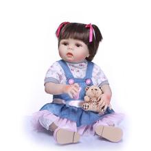 NPK-mini muñecas de bebé reborn de silicona para niños, compañero de juegos, regalo de cumpleaños para niñas de 22 pulgadas, juguetes suaves, Ramos, 57 cm 2024 - compra barato
