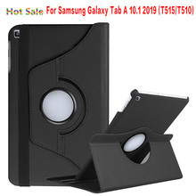 Вращающийся на 360 градусов чехол для Samsung Galaxy Tab A 10,1 2019 T510 T515 чехол-подставка из искусственной кожи для SM-T510 SM-T515 чехол для планшета 2024 - купить недорого