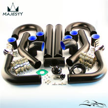 2.75" 70mm Universal Intercooler Pipe Piping Kit + BOV Turbo Blow Off Valve Kit Black 2024 - buy cheap