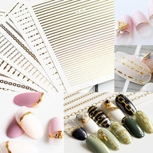 1pc Gold 3D Nail Sticker Curve Stripe Lines Nails Stickers Adhesive Striping Tape Nail Art Stickers Decals Rose Gold Silver Line 2024 - buy cheap