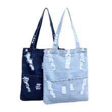 2018 Fashion Women Shoulder Bag Canvas Denim Tote Large Capacity Handbag Shopping Book Student Organizer Single Beach Bag Bolsas 2024 - buy cheap