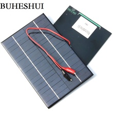 Поликристаллическая солнечная панель BUHESHUI 4,2 Вт 18 в + зажим «крокодил» для аккумулятора 12 В, солнечное зарядное устройство 2 шт./лот, бесплатная доставка 2024 - купить недорого