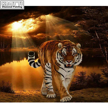 100% Full 5D Diy Daimond Painting Cross-stitch A Tiger 3D Diamond Painting Full Round Rhinestones Paintings Embroidery Diamant 2024 - buy cheap