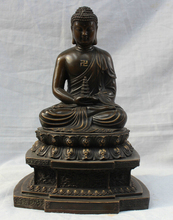 Estátua de buda usps para os eua s1883 11 ", budismo tibetano chinês, assento de bronze puro, shakyamuni amitabha 2024 - compre barato