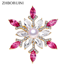 ZHBORUINI 2019 New Natural Pearl Brooch Snowflake Pearl Brooch Breastpin Freshwater Pearl Jewelry For Women Gift Accessories 2024 - buy cheap